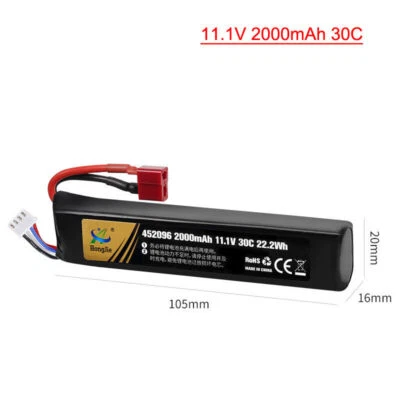 1Pcs 11.1V 2000mAh 30C rechargeable LiPo Battery for Electronic water bullet gun - Image 1 of 4