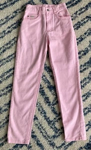 Vintage Girls Riders Pink Denim Easy Fit Tapered Leg Jeans Size 10 Slim NWT - Picture 1 of 5