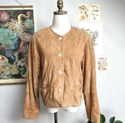 1980s Vintage Suede Etienne Aigner Vintage Tan Bomber Jacket Womens 10 Medium - Image 1 of 4