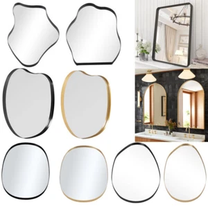 Bathroom Mirror Wall Mounted Rectangle Arch Metal Frame Makeup Dressing Mirror - Picture 1 of 95