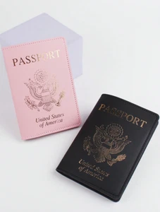 2 PIECE= 1 BLACK & 1 PINK = Multicolor PASSPORT Holder SET ~ UNITED STATES - Picture 1 of 6