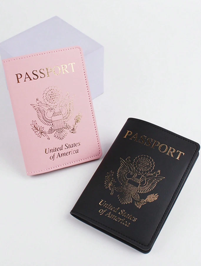 2 PIEZAS = 1 NEGRO Y 1 ROSA = Juego de soportes para pasaporte multicolor ~ Estados Unidos Foto 1 de 4