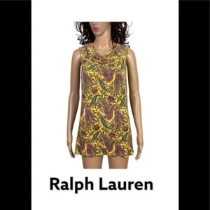 Lauren Ralph Lauren Amarillo Paisley Estampado Fuera del Hombro Top XL - Imagen 1 de 7