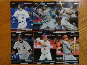 Lot of 6 Topps Marketside 2016 MLB Baseball Cards Pedroia Seager Pujols Abreu + - Picture 1 of 7