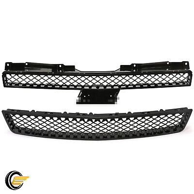 Black Front Full Bumper Grille For Chevy Taho...