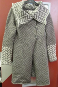 Cappotto donna maglia marrone grigio beige fantasia taglia 36/38 - Foto 1 di 2