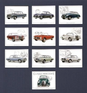 CLASSIC MERCEDES - Collectors Card Set - 300S 220SE Cabriolet 280SL 350SE 450SLC - Picture 1 of 1
