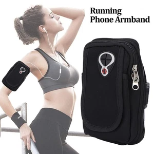 Mobile Phone Arm Bag Black Outdoor Fitness Waterproof Running Armband Marath SLK - Photo 1 sur 12