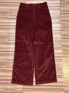 Madewell Emmett Wide-Leg Red Crop Pants Stretch Corduroy Size 27 - Picture 1 of 7