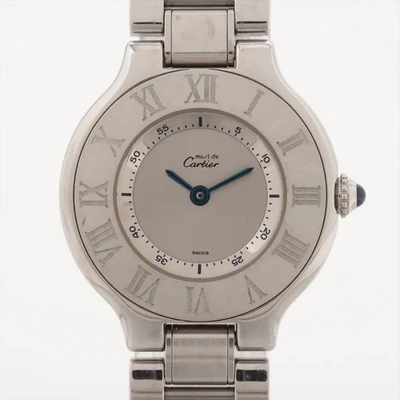 Cartier Must 21 W10109T2 SS SS QZ Silver-Face 4 Extra Links - image 1 of 4