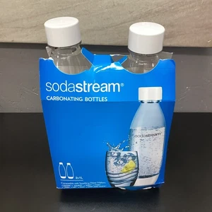 Sodastream 1 L Botella Carbonatada Blanca Delgada Paquete Doble Soda Stream Nueva - Imagen 1 de 8