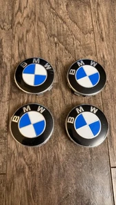 BMW Center Caps 68MM (SET OF 4) Wheel Caps Rim Caps For BMW Blue & White - Picture 1 of 2