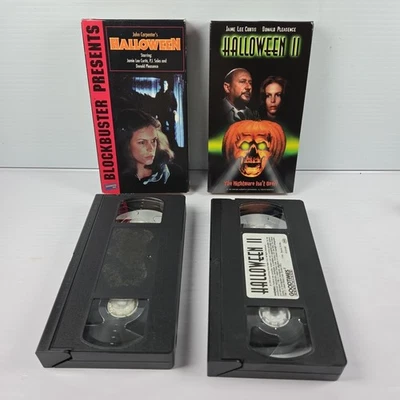 Halloween 1 & 2 VHS Lot John Carpenter Horror Cult Classics Tested - Image 1 of 3