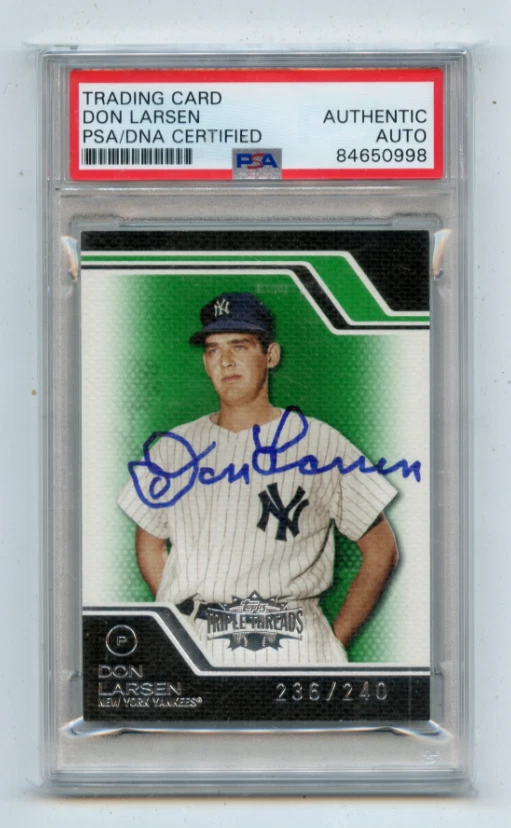 2008 TRIPLE THREADS #45 DON LARSEN AUTOGRAPH #/240, PSA/DNA CERTIFIED AUTO (998) - Image 1 of 1
