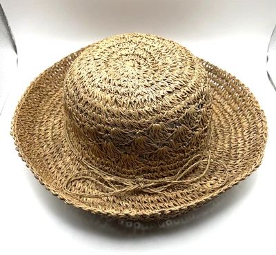 WOMEN'S WOVEN RAFFIA HAT WITH DRAWSTING - Image 1 of 2