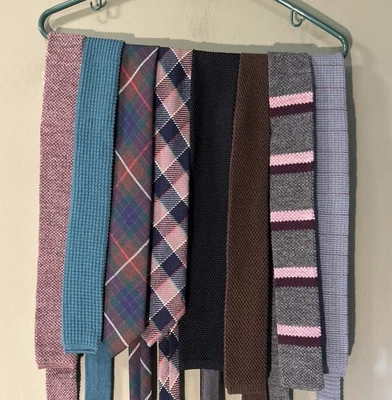 Lote de corbatas vintage para hombre (8) lana algodón seda Woolrich Brooks Bros Academia Foto 1 de 4