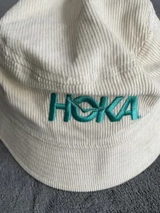 Hoka One One Summer Mile Club Corduroy Running Bucket Hat White/Pale Tan - Picture 1 of 5