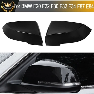 2Pc Set Gloss Black Mirror Cover Cap for BMW F20 F21 F22 F30 F31 F32 F33 F36 E84 Foto 1 de 4