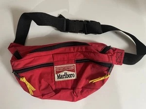 Vintage 1990s Red Marlboro Fanny Pack Retro Outdoor Waist Bag Adventure Team EUC - Picture 1 of 3