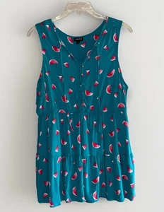 Blusa sin mangas tejida azul verdoso tórrida sandía sin mangas verano en niveles 0/L/12 - Imagen 1 de 18