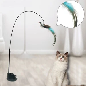 Katzenspielzeug Katzenangel mit Federn und Glöckchen Interaktives spielzeug Neu - Bild 1 von 10