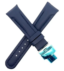 Joe Rodeo 22mm Navy Blue Polyurethane Watch Band Strap With Silver Tone Buckle  - Picture 1 of 3