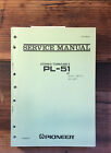 Pioneer PL-51 Record Player / Turntable Service Manual *Original*