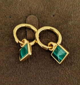 Hot Diamonds HD x Jac Jossa Revive Malachite Square Earrings - DE713 - Picture 1 of 5