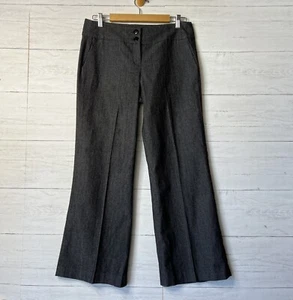 Sandro Dress Pants Womens Size 10P Gray Wide Leg High Rise Cotton Blend Stretch - Picture 1 of 22