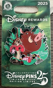 Disney 2025 Lion King Timon and Pumbaa Visa Rewards 25th Anniversary Pin LE - Picture 1 of 3