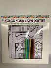 Color Your Own Poster Town Roads Markers Included 20.7In X 39In Arts Crafts