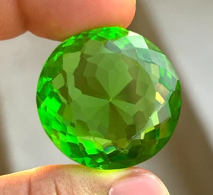 Certified Natural 85.50 Ct. Green Peridot Translucent Round Shape Loose Gemstone - Picture 1 of 7