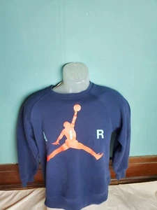 Nike Air Jordan Big Jumpman Logo Sweatshirt Youth Size Large L (12-13 Yr) Blue - Picture 1 of 9