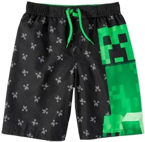 Minecraft ☆ Costume da bagno Creeper ragazzo 4-16 ☆ taglie 4/5, 6/7, 8, 10/12, 14/16 - Foto 1 di 3