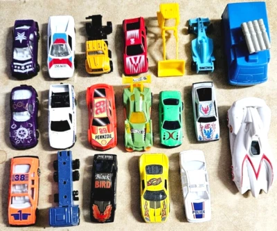 Lot of 19 Unbranded Made in China Diecast Cars Trucks pieces Speed Racer Police - Image 1 of 4