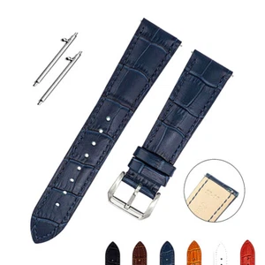 Men's Genuine Leather Watch Strap Band Quick Release 12 14 16 17 18 20 22 24mm - Picture 1 of 20