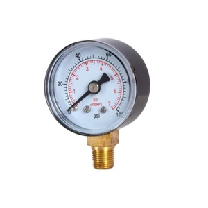 Dry Pressure Gauge,1-1/2" Dia, 0-100/160 Psi, 1/8 BSPT Lower Mount, PC window - Picture 1 of 10