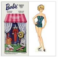 VINTAGE 1965 BARBIE FASHION WINDOW  PAPER DOLLS ~ RARE~ UNCUT LASER REPRODUCTION