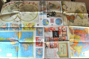 HAMMOND’S DECORATIVE MAPS ANTIQUE & MODERN, 1950’s? sheet of maps for decorating - Bild 1 von 9