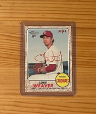 2017 Topps Heritage Real One Red Ink Auto RC  /68 #ROA-LW Luke Weaver Cardinals