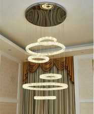 TOP 6 ring Dimming LED crystal Living room chandelier modern stair ceiling light