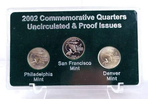 2002 LOUISIANA 3pc Set COMMEMORATIVE State Quarters: P & D=Uncirculated, S=Proof - Picture 1 of 5