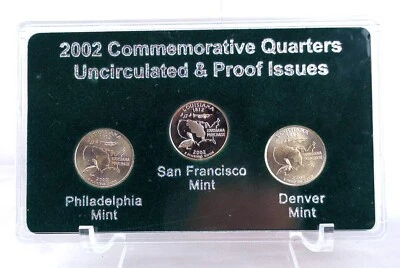 2002 LOUISIANA 3pc Set COMMEMORATIVE State Quarters: P & D=Uncirculated, S=Proof - Image 1 of 4