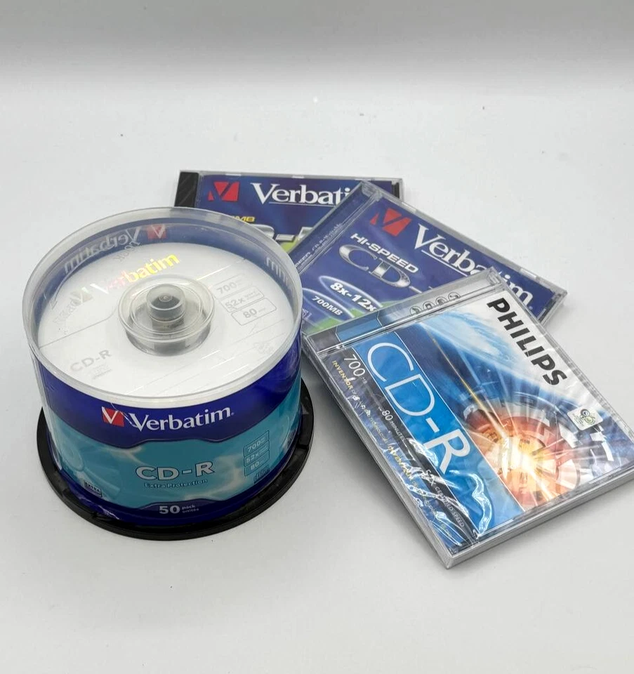 Verbatim & Philips CD-R/CD-RW Bundle – 49x Verbatim CD-R Spindle + 3x Jewel Case - Image 1 of 4