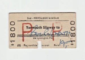 Railway Ticket British Rail Yarmouth Slipway to Bournemouth 1973 - Picture 1 of 2
