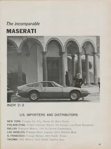 1970 Maserati Indy 2+2 Ghibli Coupe Convertible + Specs 2 Page Vintage Print Ad - Picture 1 of 3