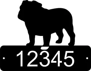 Custom Bull Dog Home Address Sign Mail House Dog Memorial Pet English - Imagen 1 de 1