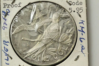 1973 Ilhas Virgens Britânicas 1 dólar 925 prata moeda à prova (NUM6344) - Imagem 1 de 2