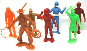 7 Vintage Plastic Toy Figures 1964 Louis Marx & Co. 6" Cowboy+Jap WW2+Indian+++  - Picture 1 of 9