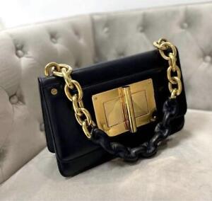 Tom Ford Natalia Chain Handbag Black USED  Rare  Excellent+ From JP
